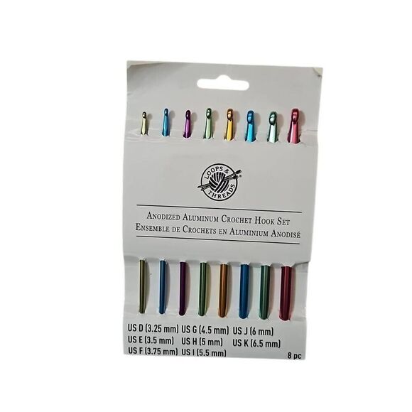 Loops & Threads Anodized Aluminum Crochet Hook 8 Piece Set - Picture 1 of 3